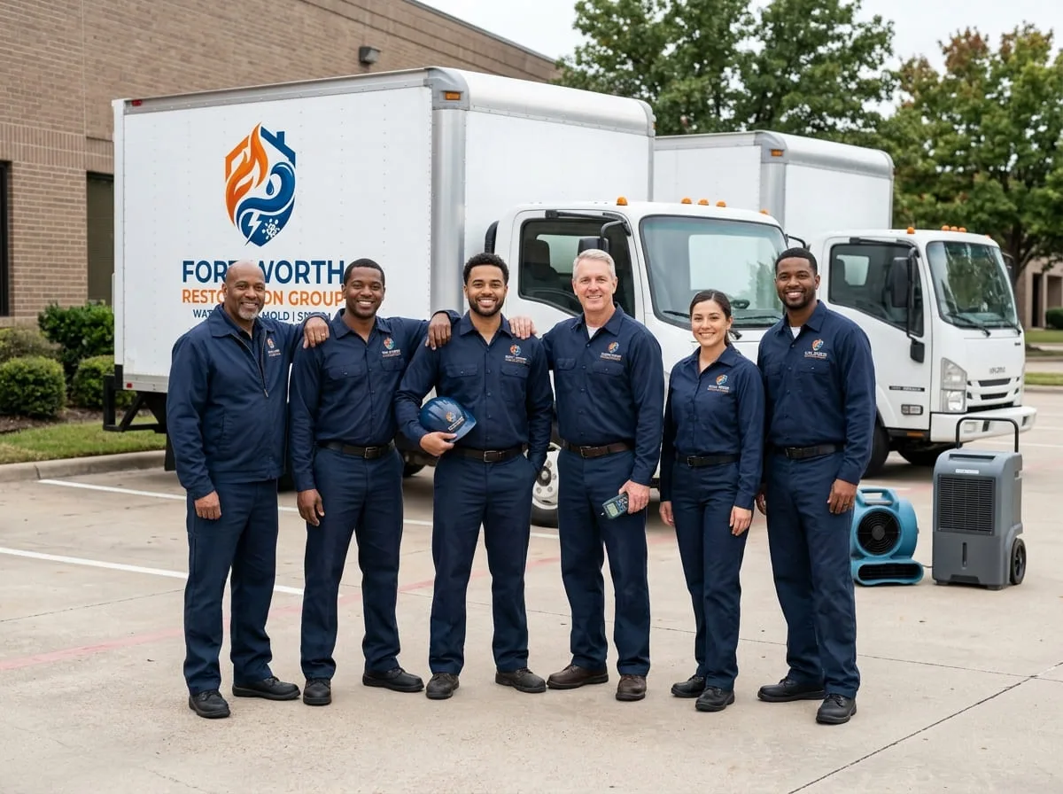 Restoration professionals with a service truck serving Blue Mound
